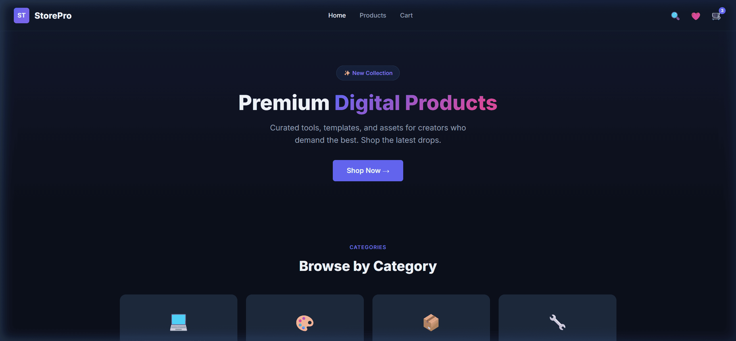 E-commerce Storefront preview
